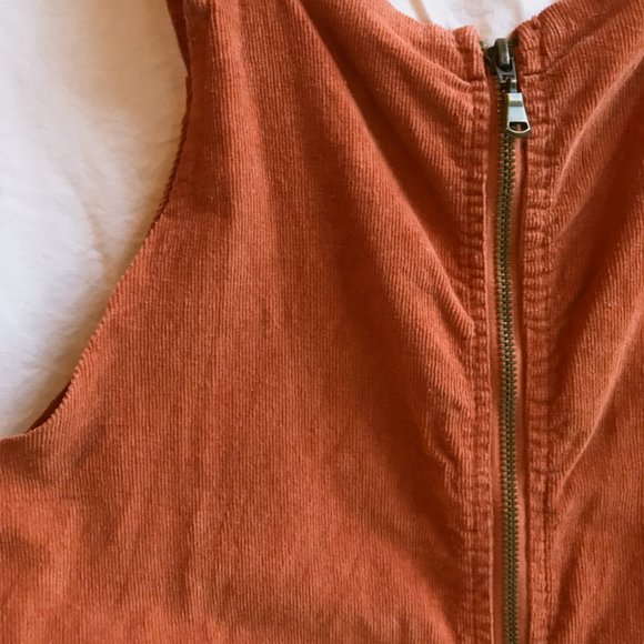 American Eagle Don’t Ask Why Orange Cord Jumper - Picture 3 of 5